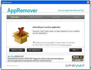 App Remover main window