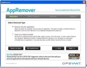 App Remover (removing security software)