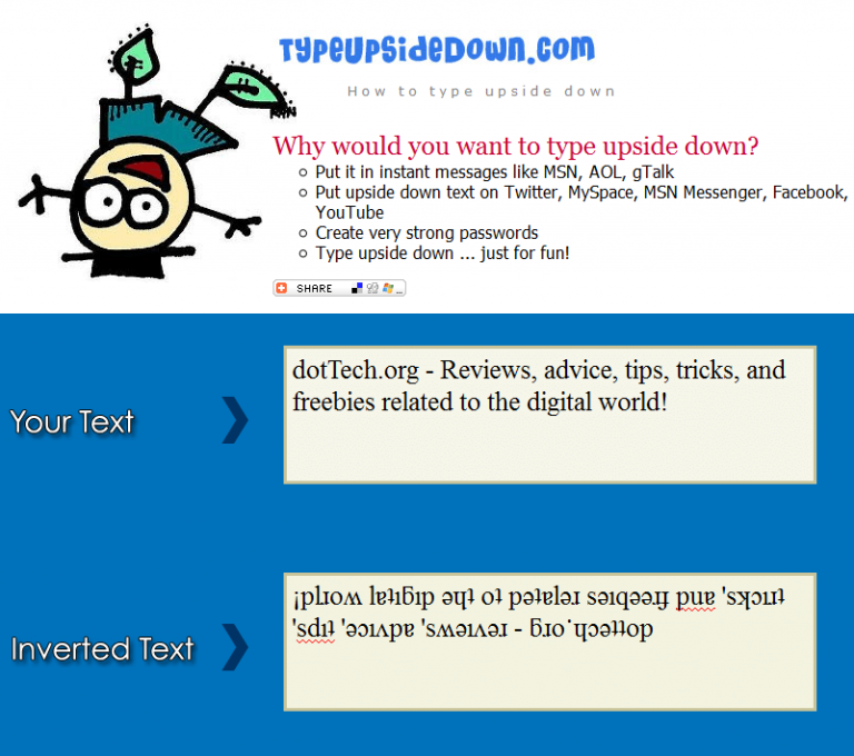Be obnoxious by typing upside down and backwards with TypeUpsideDown