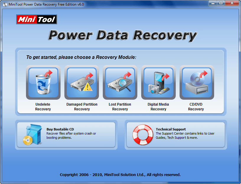 minitool power data recovery v7.0 crash