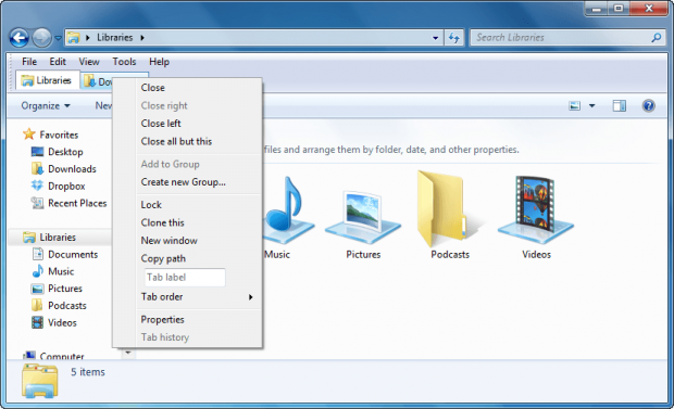 [Windows] Add tabbed browsing to Windows Explorer with QTTabbar | dotTech