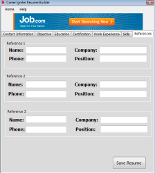 Career Igniter Resume Builder Screenshot