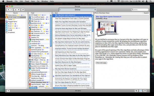 shrook rss reader mac