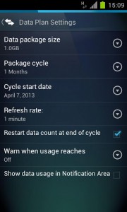 AVG TuneUp Data Usage Filter