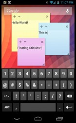 Floating Stickies typing on notes