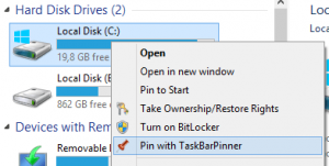 Pin with TaskBarPinner Context Menu