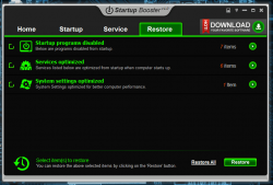 Startup Booster Restore Tab