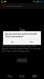 Universal Unroot Approval