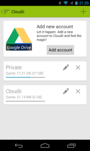 Cloudii setting up Google Drive account