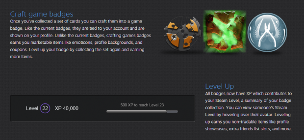 Steam Craft Badges and Level Up