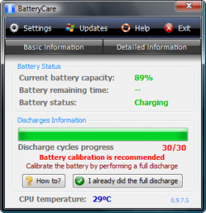 BatteryCare calibration recommended