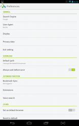 Next Browser application settings