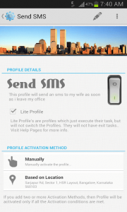 Profile Flow send SMS