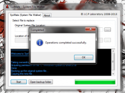SysMate operation completed