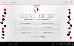 Neo Poker Bot logged in