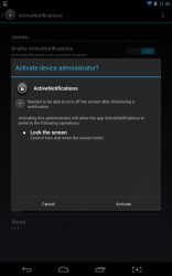 Active Notifications device administrator