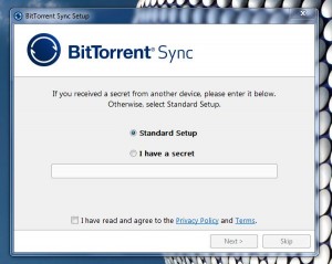 BitTorrent Sync setup