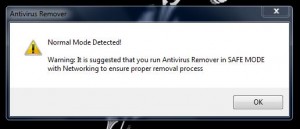Antivirus Remover normal mode detected