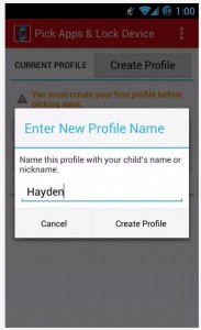 Kids Zone App Lock profile