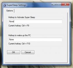 Super Sleep hotkey settings