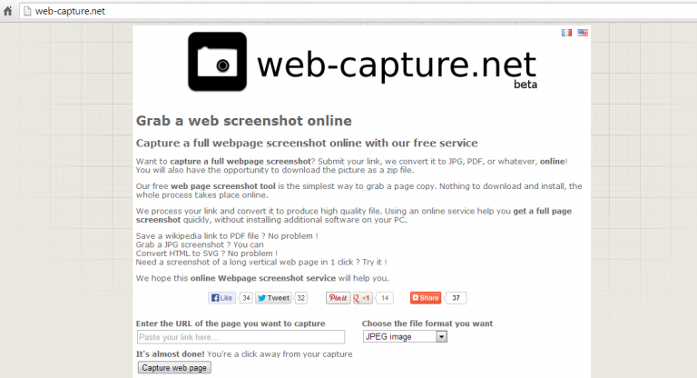 photo capturing a web page