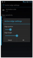 Edge Quick Settings target edge and position personalization
