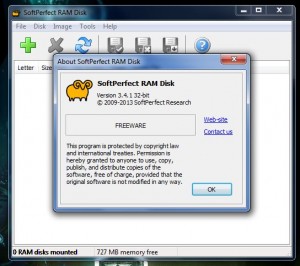 SoftPerfect RAM Disk about