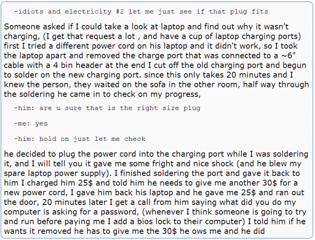 idiots and electricity