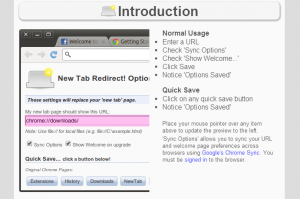 New Tab Redirect Welcome Page