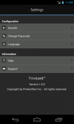 TimeLock for Android Settings