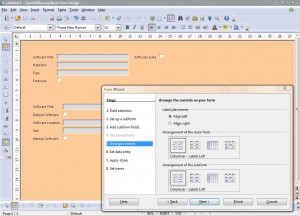 how to build data base for form openoffice base