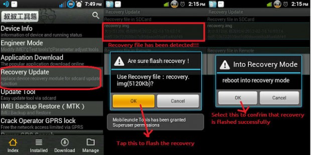 Flash recovery via Mobileuncle Tools