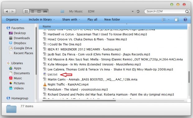 List File in Folder