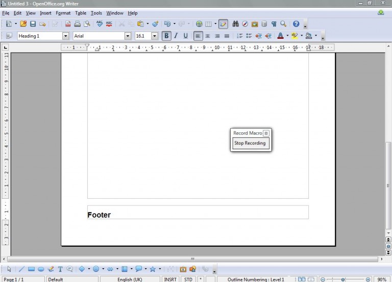 openoffice add page number footer