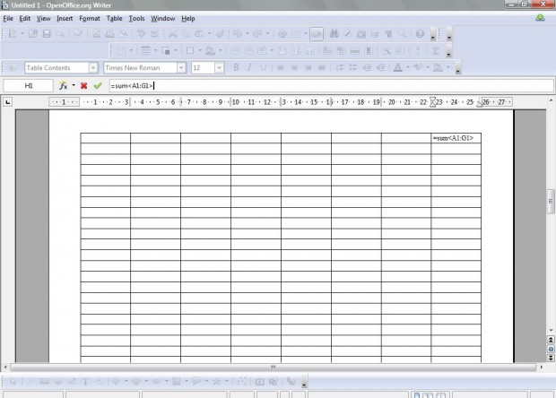 OpenOffice spreadsheet3