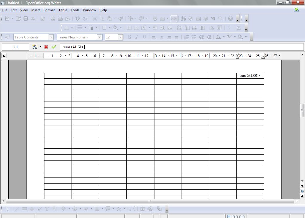 open office spreadsheet