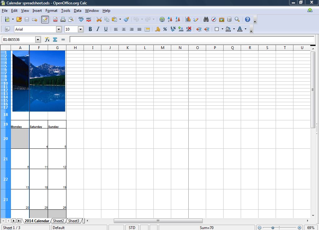 openoffice lock column