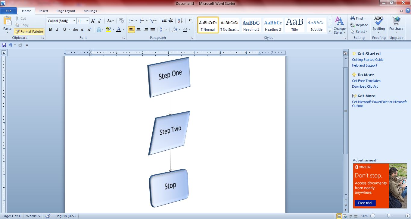 Flow Chart In Ms Word 2013