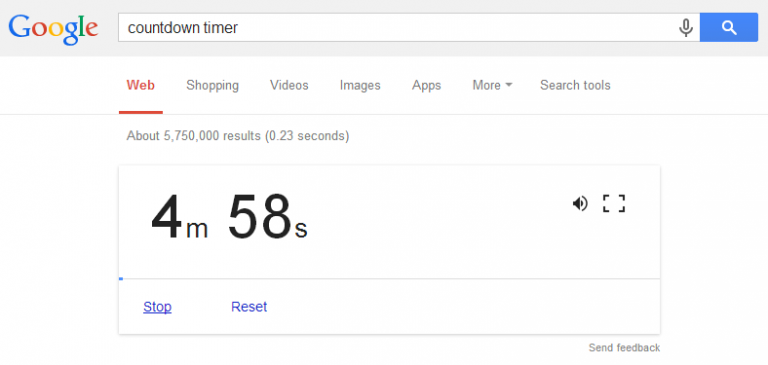 use google search as timer