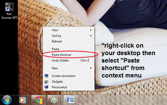 Create Chrome Incognito Shortcut Windows c