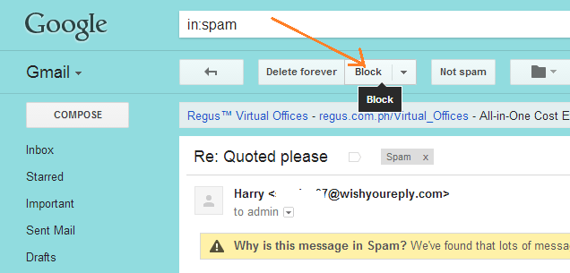 block sender on Gmail 1