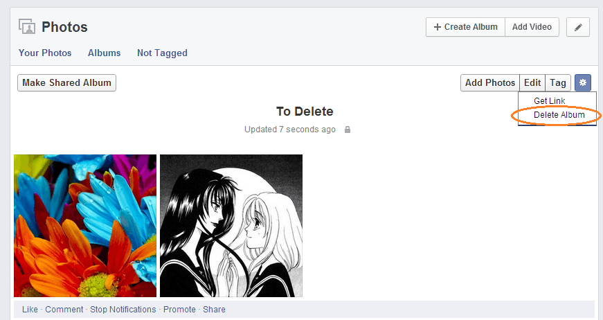 delete multiple photos on fb g