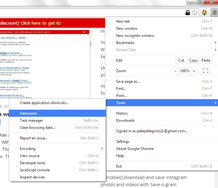 manage extensions chrome