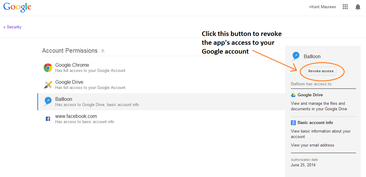 manage apps google account