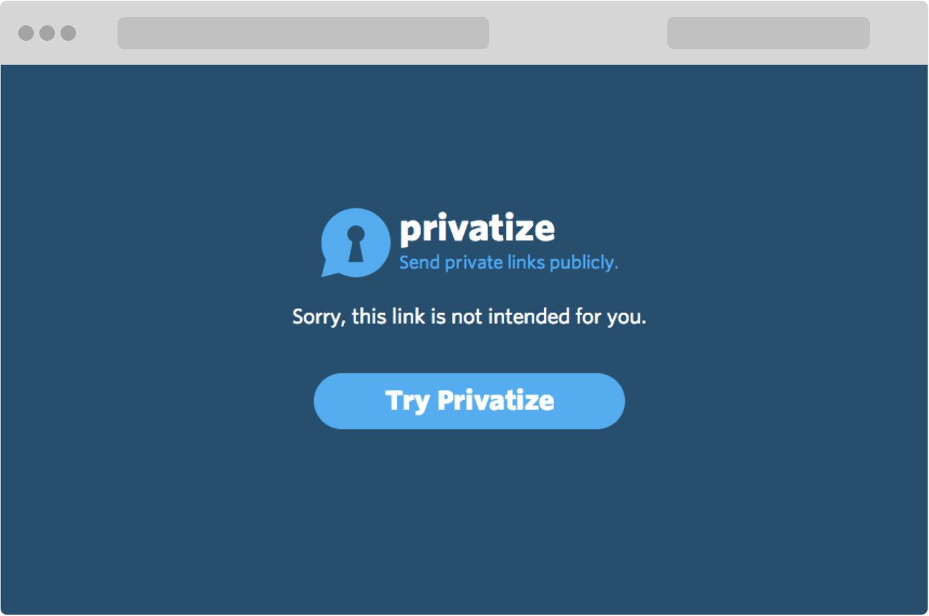 Send private links to Twitter b