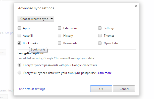 Sync Bookmarks Chrome