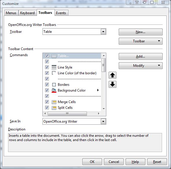 OpenOffice toolbar2