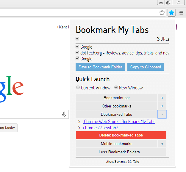 bookmark a tab in Chrome b