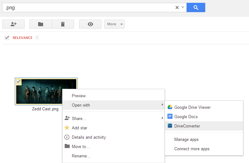 convert files from Google Drive