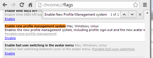 remove switch user menu chrome